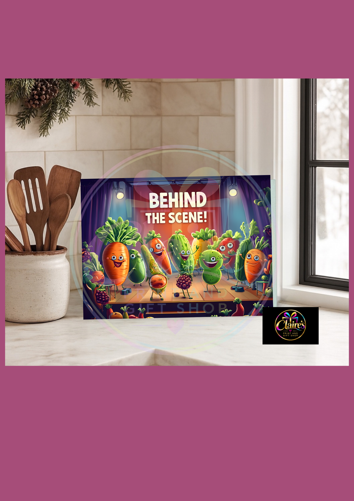 Behind the Scene! Glass Worktop Saver – Vegetable Design