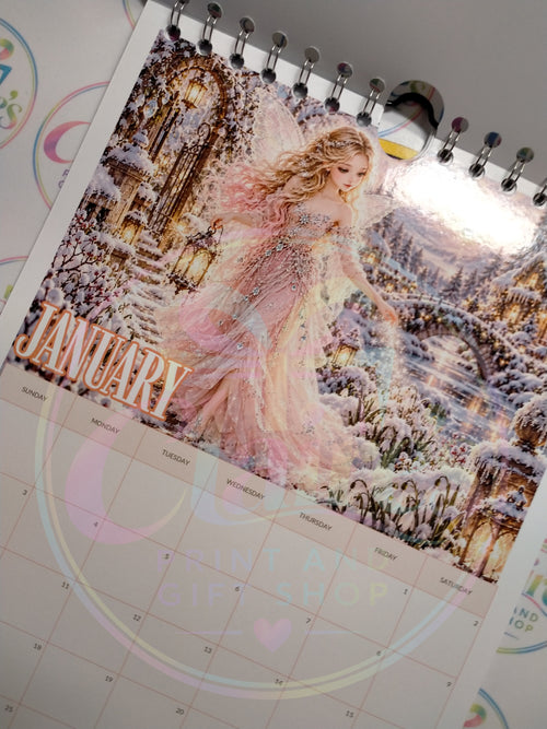 Fairy Garden January calendar page with monthly planning grid