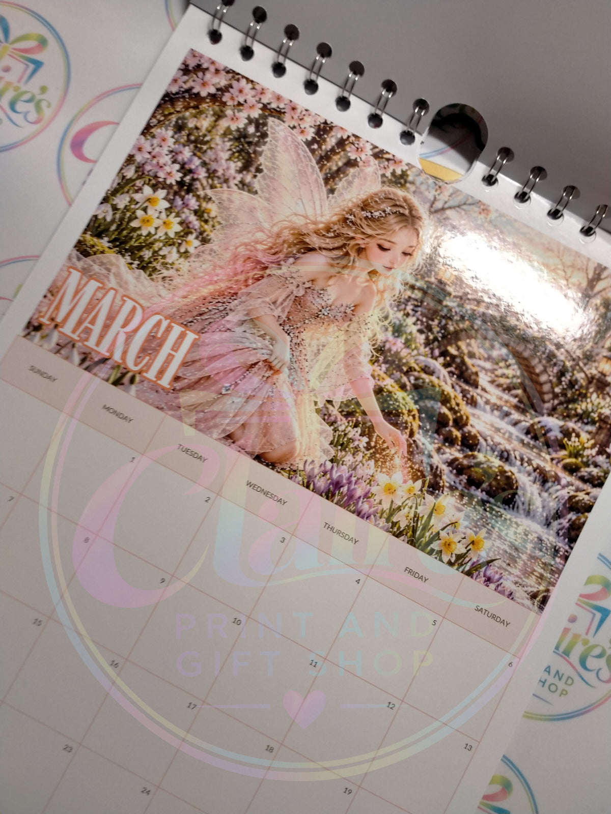 A4 Fairy Garden 2027 Wirebound Calendar