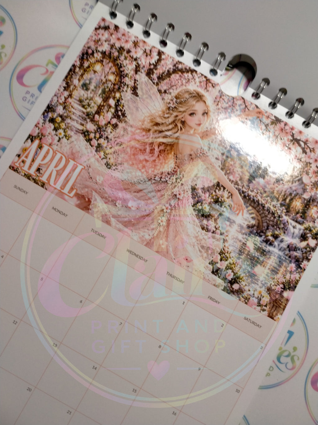 A4 Fairy Garden 2027 Wirebound Calendar