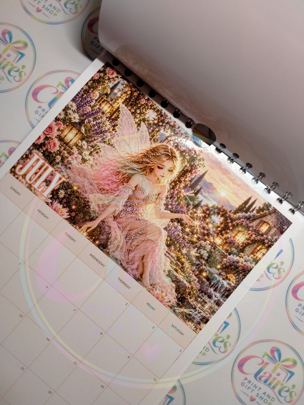 A4 Fairy Garden 2027 Wirebound Calendar