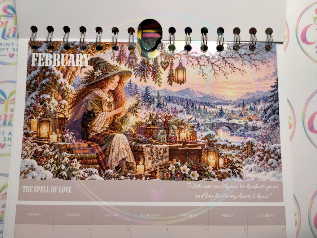 A4 Mystical Witch 2027 Wirebound Calendar