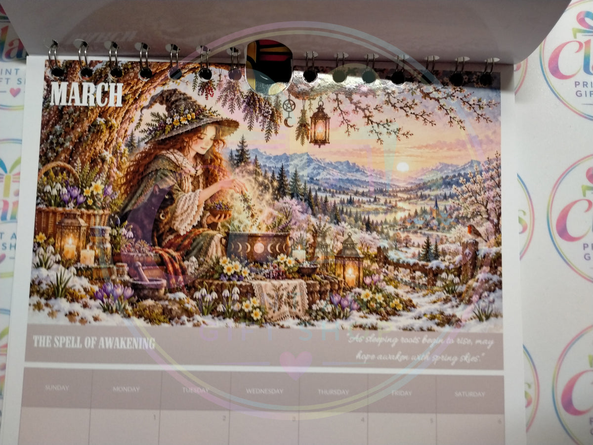 A4 Mystical Witch 2027 Wirebound Calendar