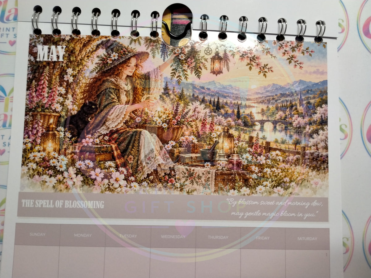 A4 Mystical Witch 2027 Wirebound Calendar