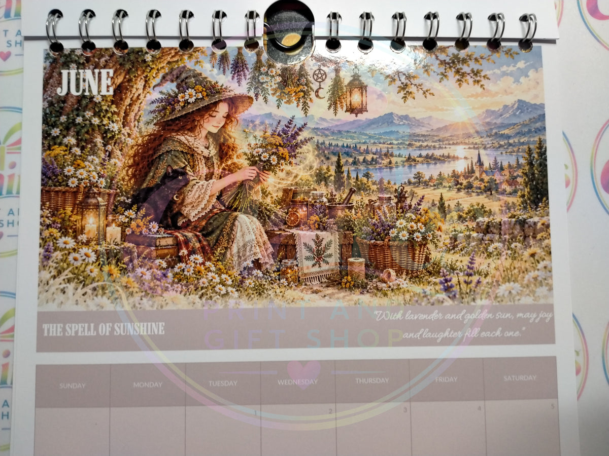 A4 Mystical Witch 2027 Wirebound Calendar