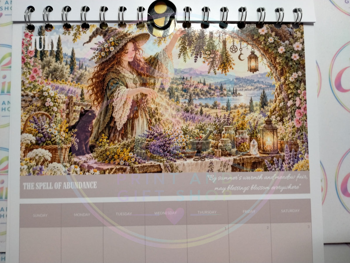 A4 Mystical Witch 2027 Wirebound Calendar
