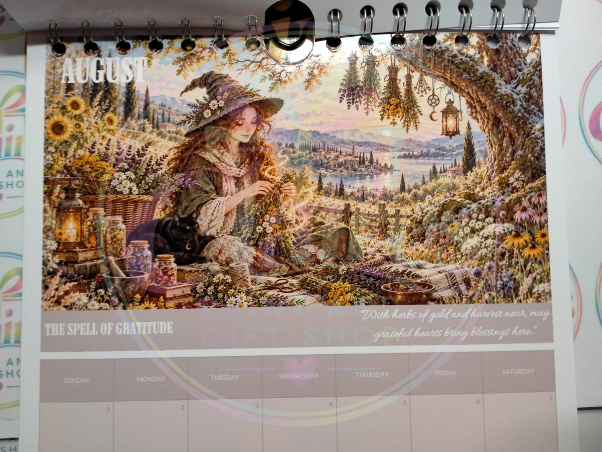 A4 Mystical Witch 2027 Wirebound Calendar