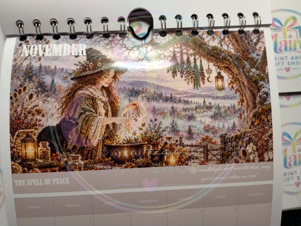 A4 Mystical Witch 2027 Wirebound Calendar