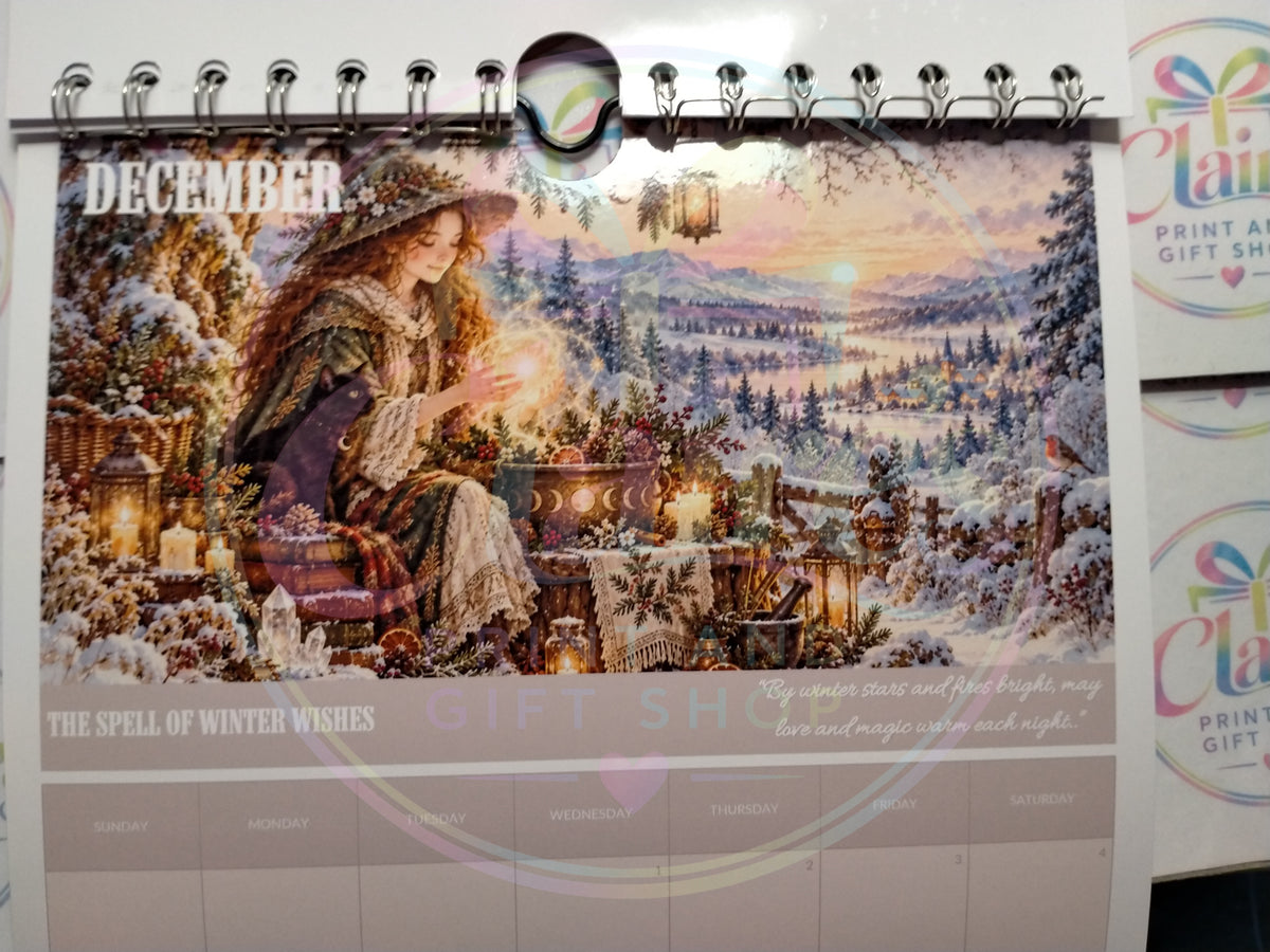A4 Mystical Witch 2027 Wirebound Calendar