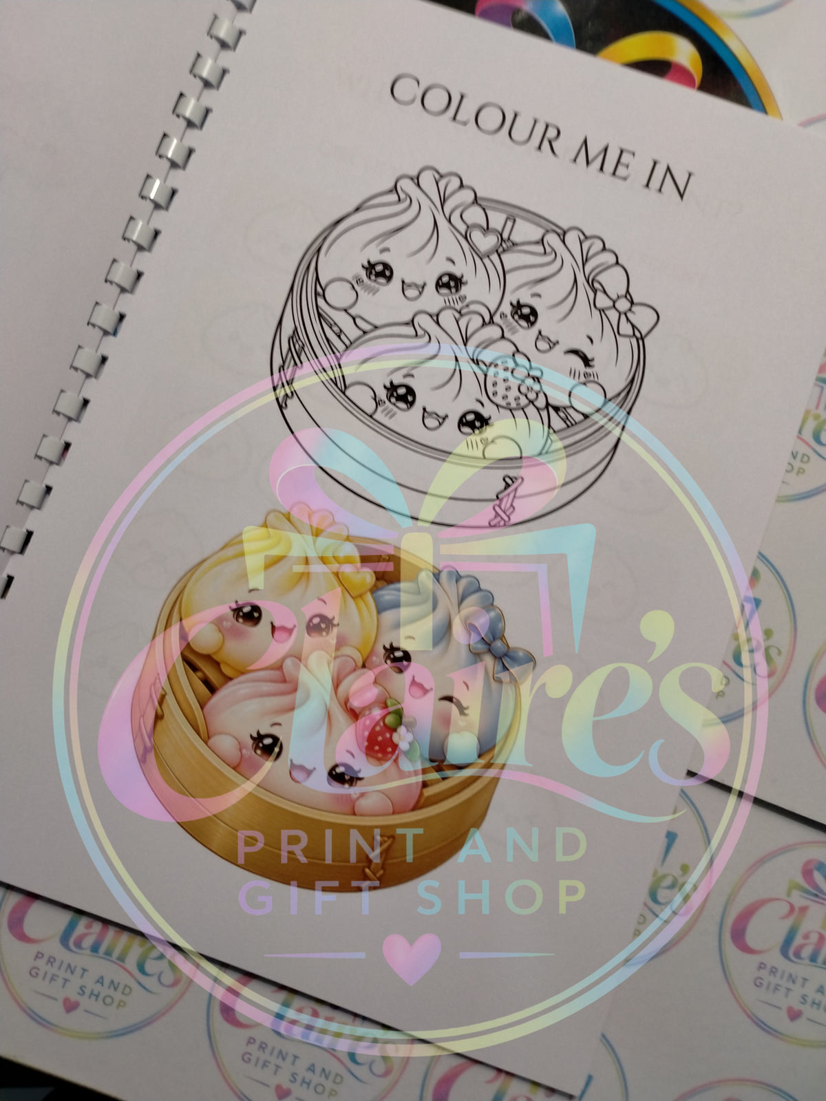 Cute dumpling colouring page