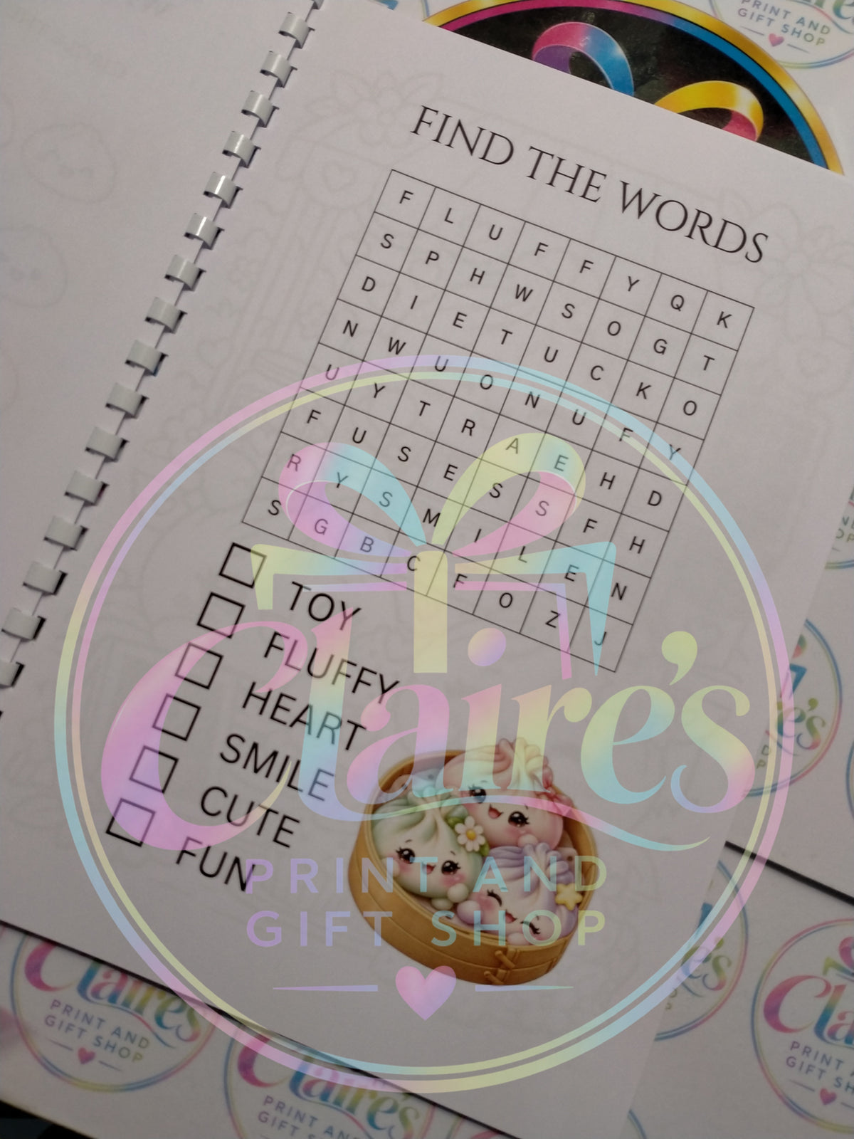 Word search activity page