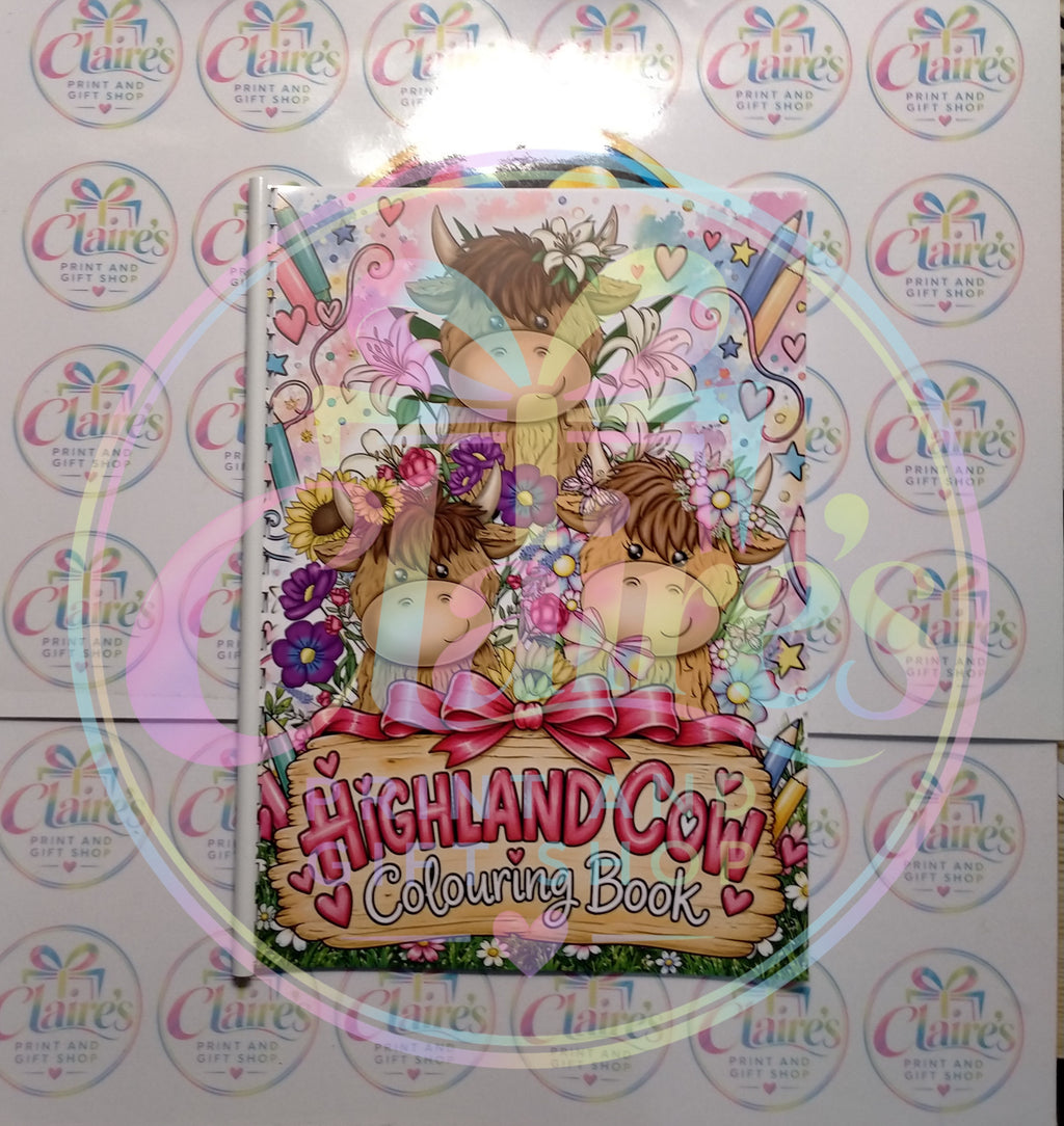A4 Highland Cow Colouring Book