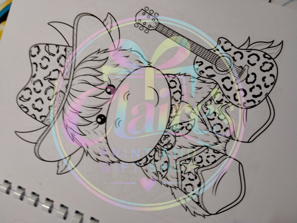 A4 Highland Cow Colouring Book