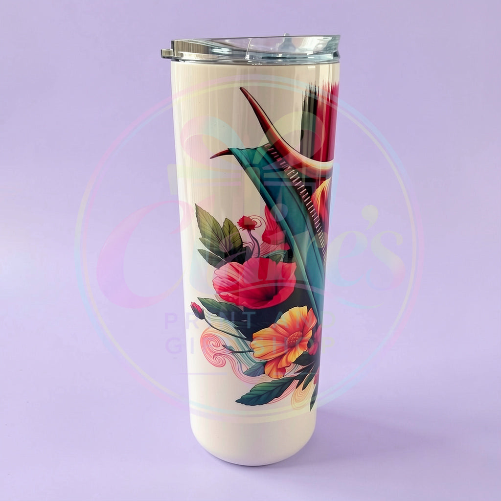 Highland Cow Skinny Tumbler – 20oz Rainbow Zip Design