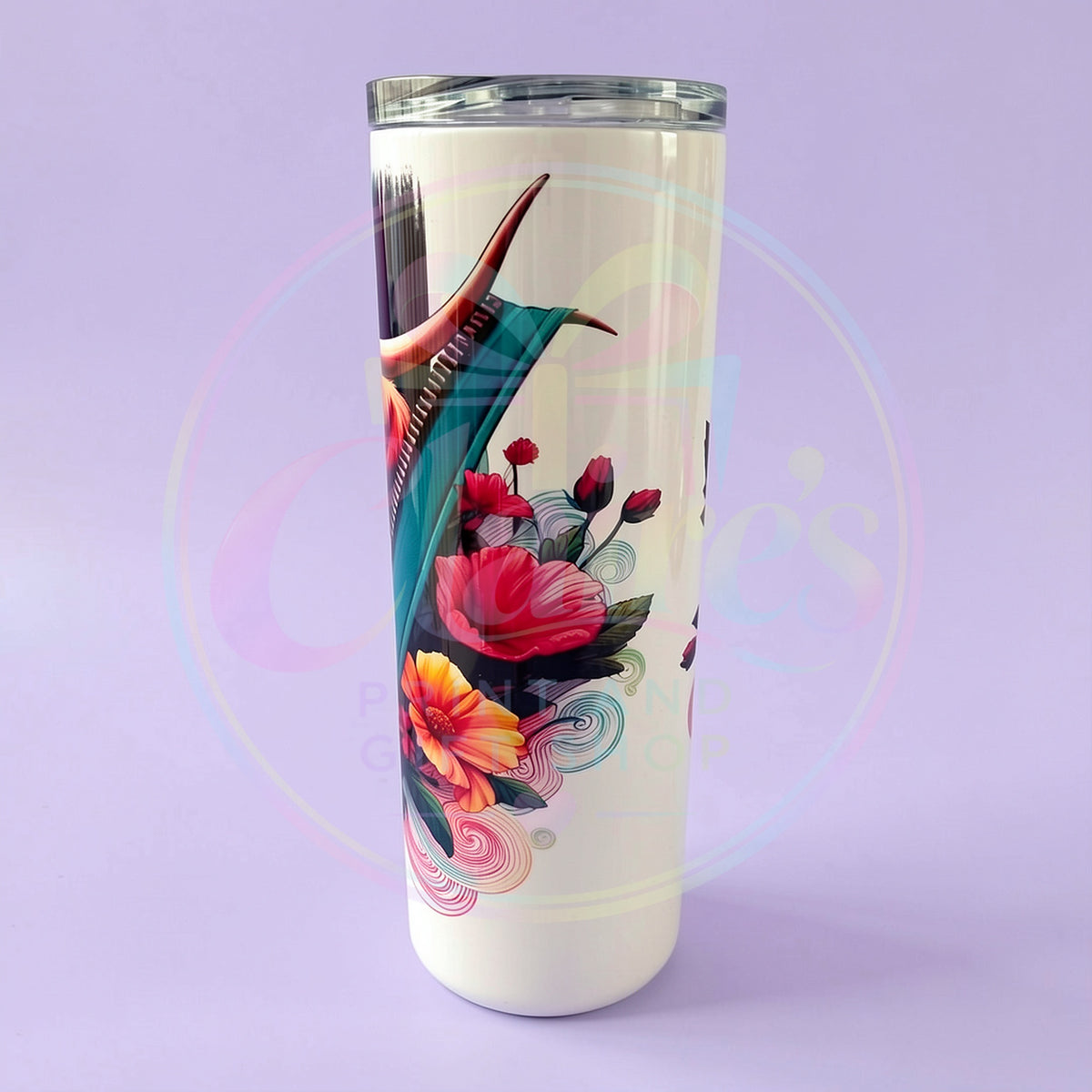 Highland Cow Skinny Tumbler – 20oz Rainbow Zip Design